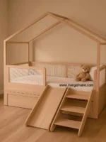كلبه حصيرى با تخت مهمان و سرسره