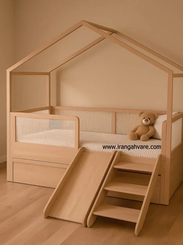 كلبه حصيرى با تخت مهمان و سرسره