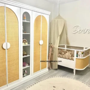 کمد ۴ درب حصیری با ویترین وسط