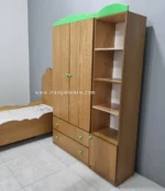 کمد نوجوان دو‌درب کشودار با کتابخانهٔ جانبی ۴ طبقه — مدل «سبزه‌زار» (2)