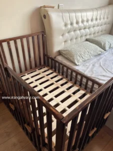 تخت و گهواره چوبی مدل ویکتوریا