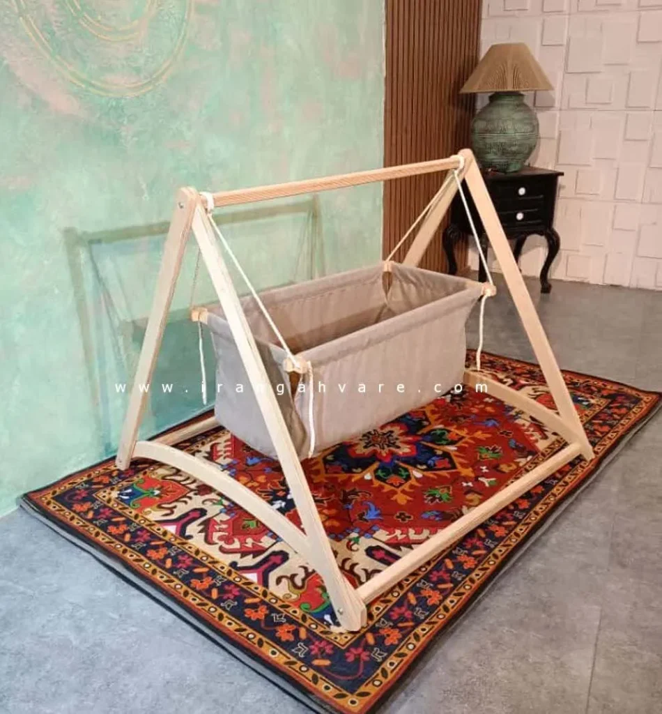 گهواره ننو کودک چوبی مدل سنتی