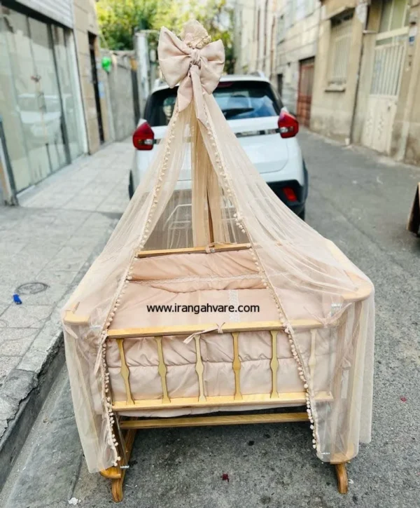angel-bedside-cradle-with-mosquito-net تخت گهواره کنار مادر مدل فرشته آنجل